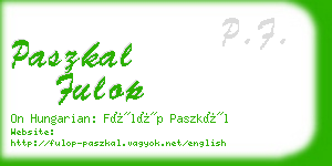 paszkal fulop business card
