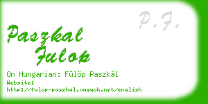 paszkal fulop business card
